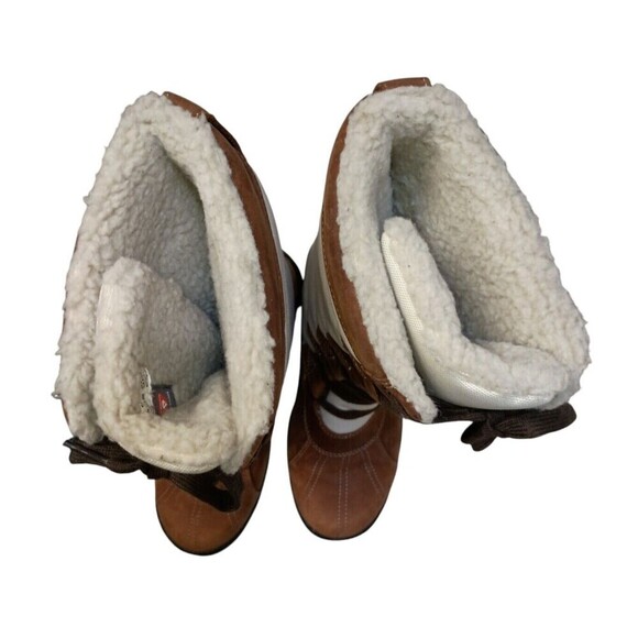 Timberland Womens Mt Hayes Snow Boots Tall Waterproof Brown Leather Size 6 - Picture 5 of 8